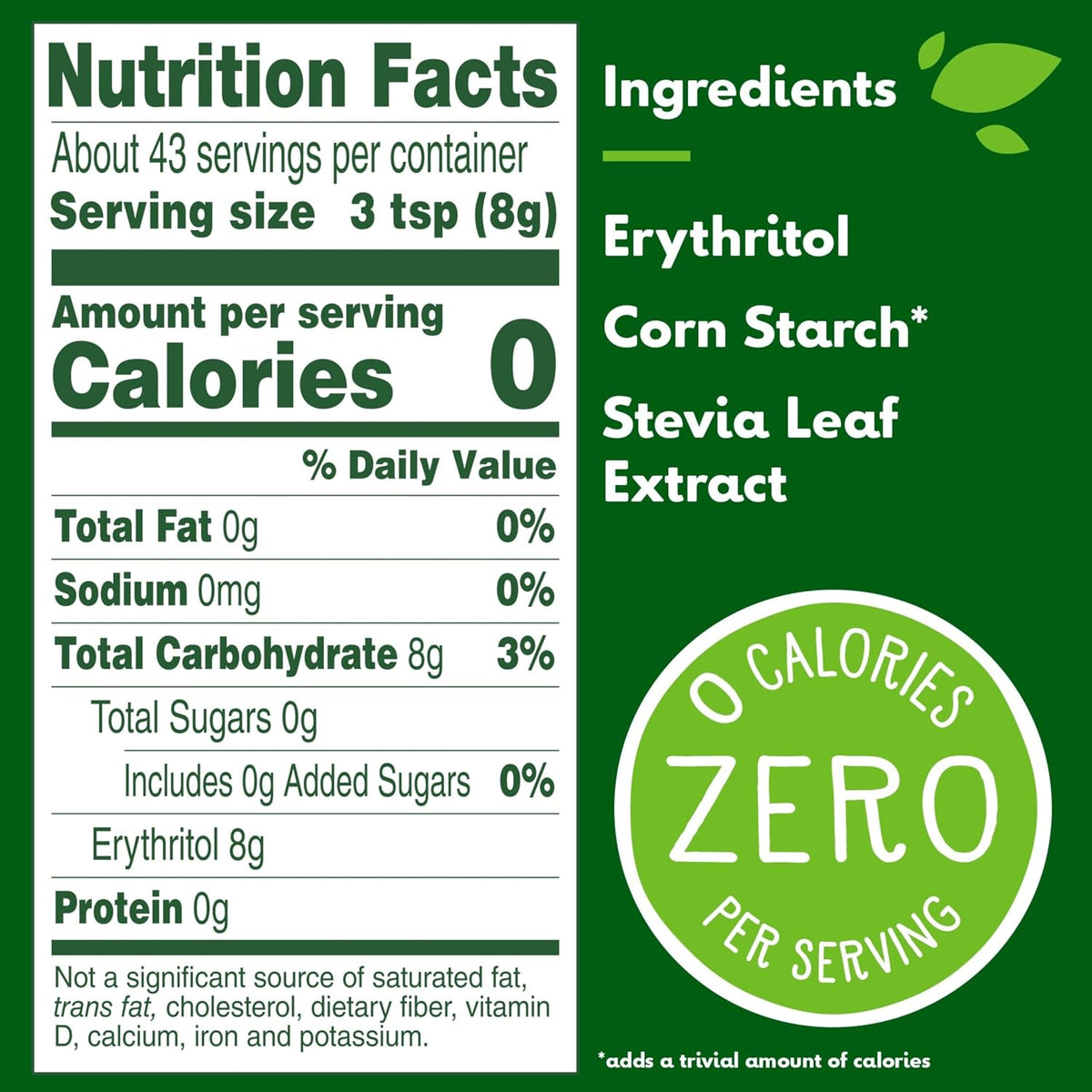 Edulcorante sin calorías Truvia de hoja de stevia, bolsa económica de fácil vertido, 482 g (1 lb 1 oz)