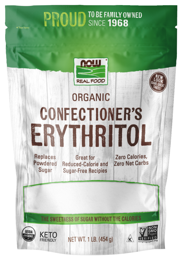 NOW Erythritol, Confectioner's Powder, Organic 1 lb. tub