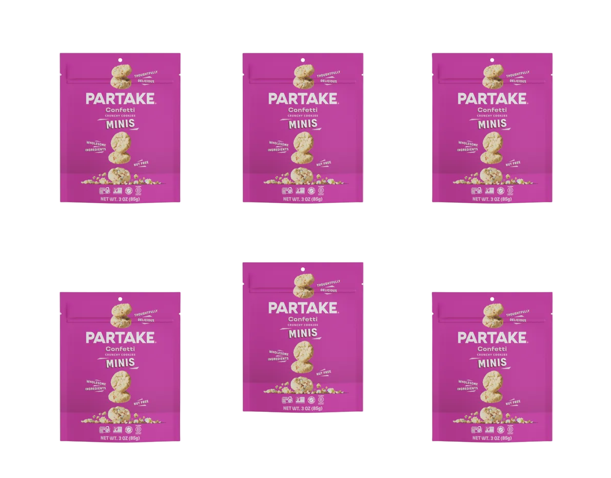 Partake Vegan & Gluten-Free Mini Cookies, 3 oz - Confetti, 6-Pack