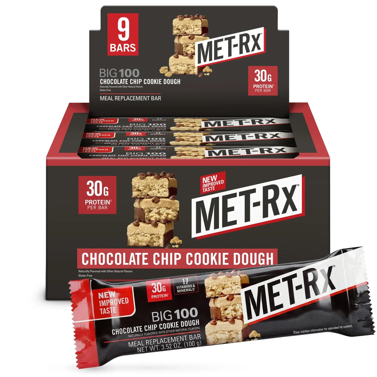 MET-Rx BIG 100 Food Bars - Chocolate Chip Cookie Dough