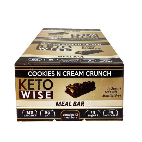 Healthsmart Keto Wise Meal Bar - Cookies N Cream Crunch, 12 Bars