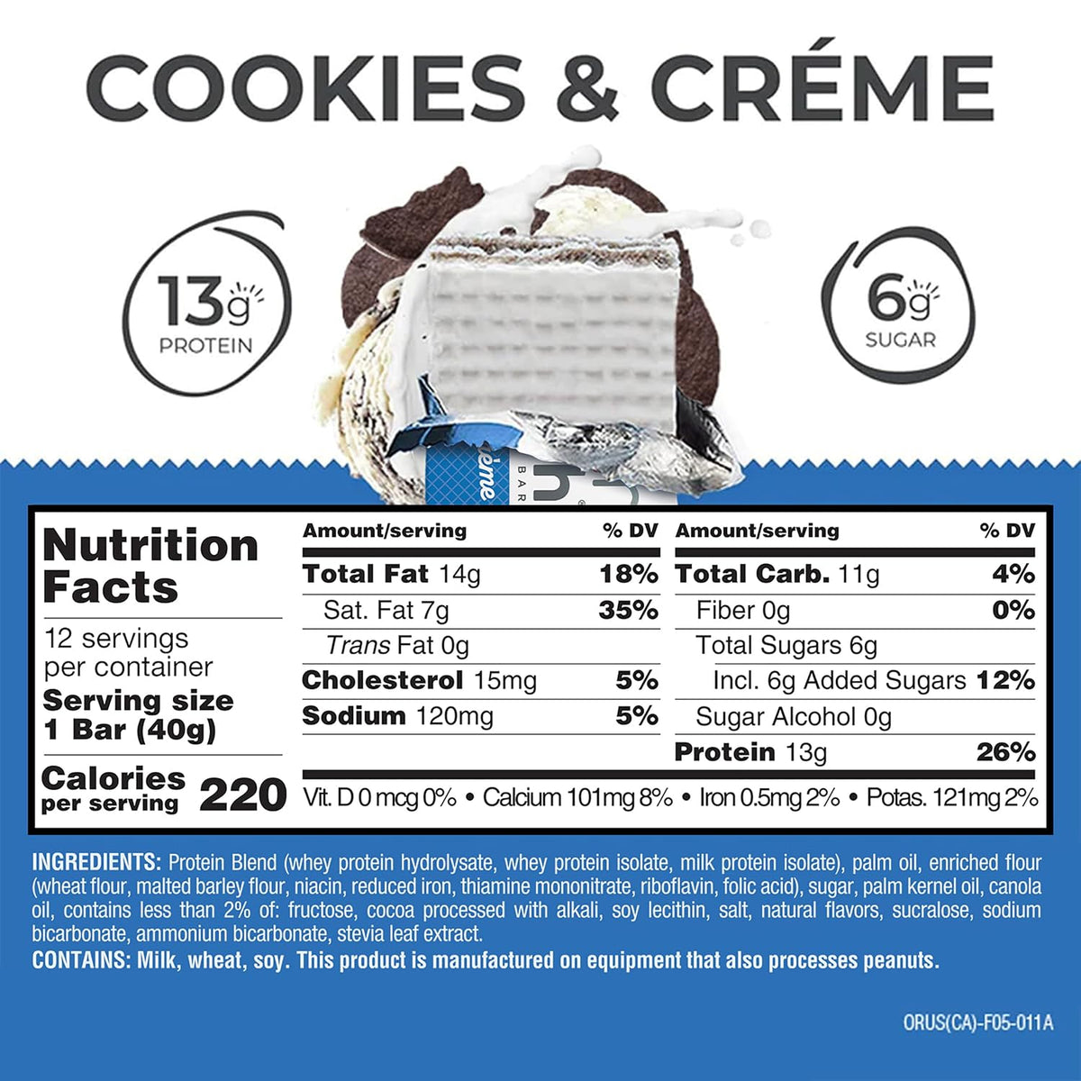 BNRG Power Crunch Protein Bars - Cookies and Creme 12 Bars