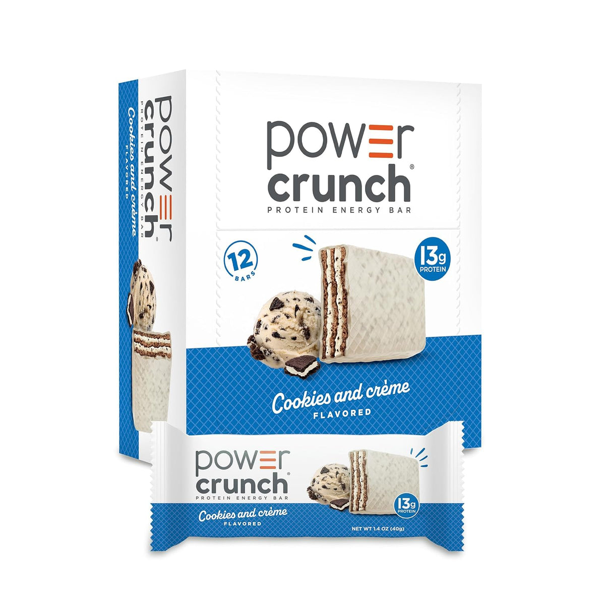 BNRG Power Crunch Protein Bars - Cookies and Creme 12 Bars
