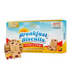 Front package of ChocZero Breakfast Biscuits, Cranberry Orange, 9 oz
