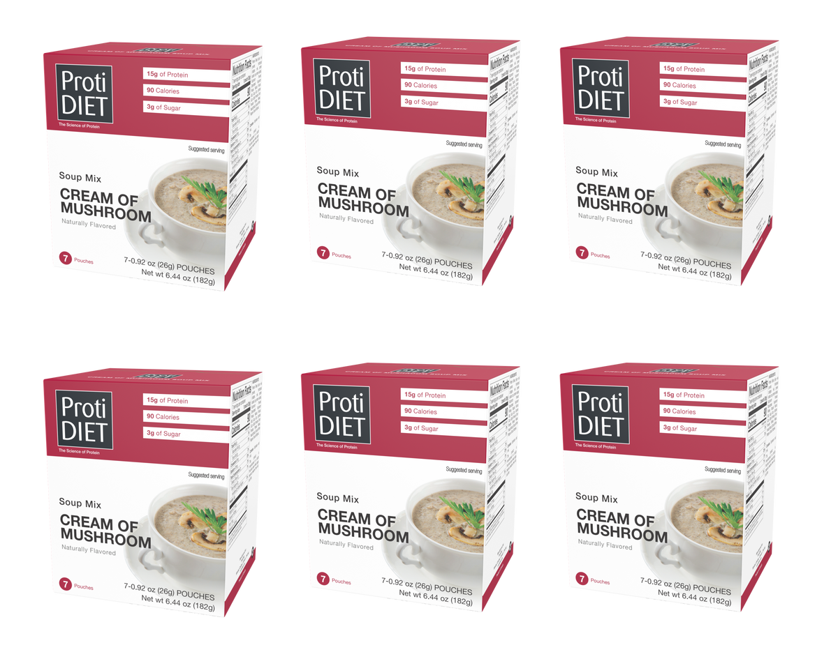 Proti Diet - Cream of Mushroom Soup Mix, 7 Pouches - 6-Pack