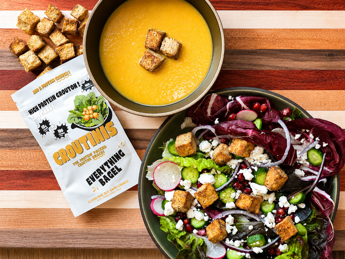 Croutinis High Protein Crouton Snack - Everything Bagel 18g single serving