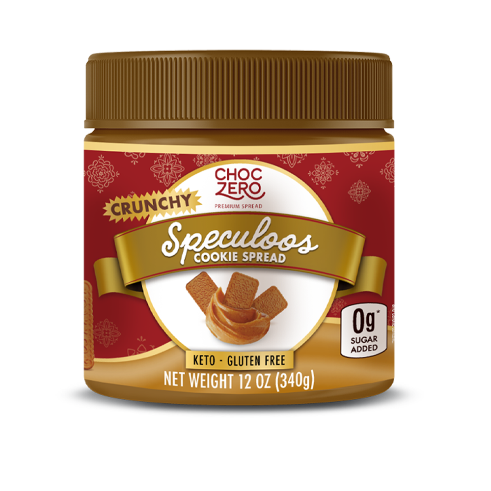 ChocZero No Sugar Added Keto Spread, 12 oz / Speculoos Crunchy Cookie.