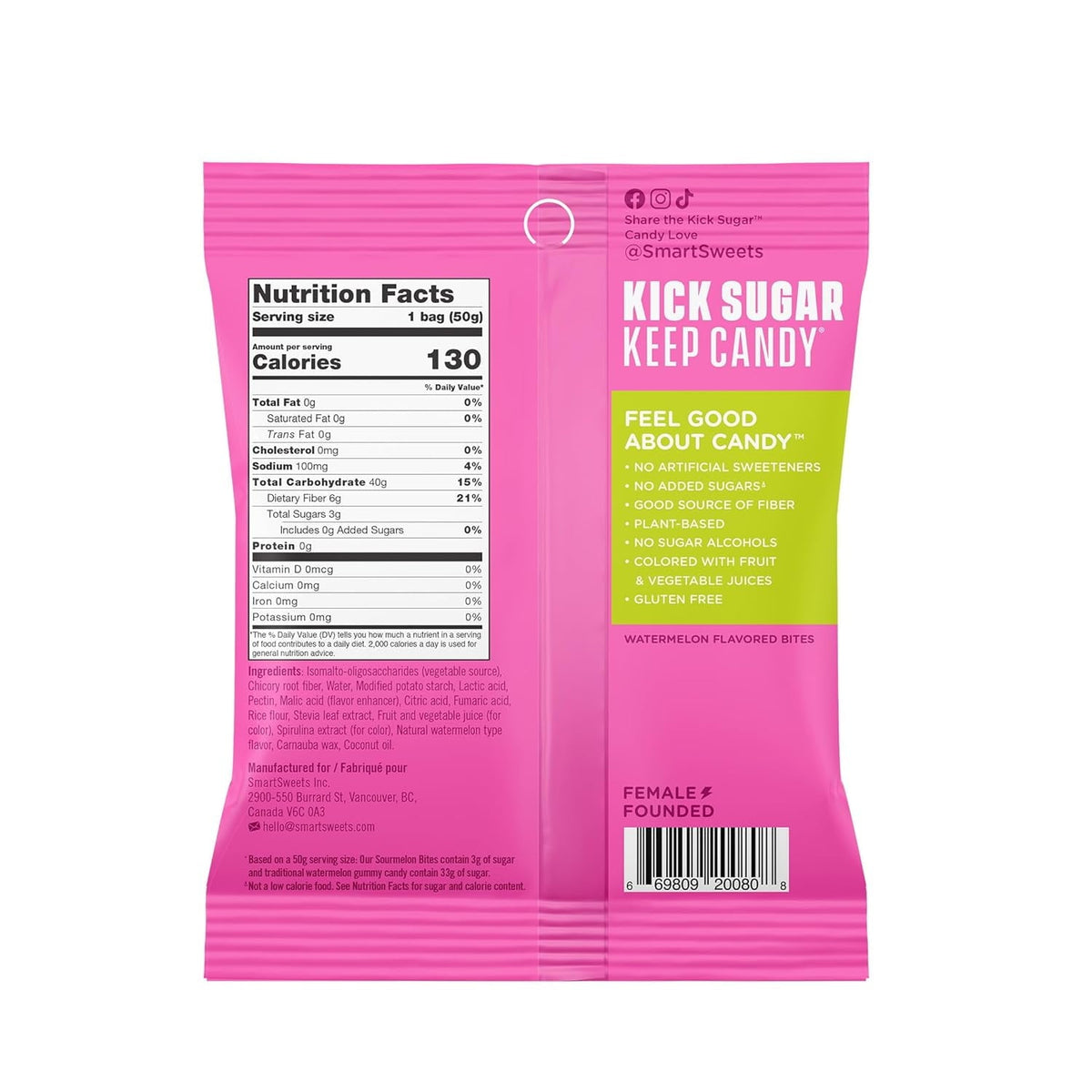 Smart Sweets Sourmelon Bites 50g (1.8 oz) — gallery image 2