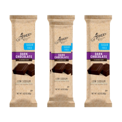Asher's Chocolates Sugar Free Candy Bars - Dark Chocolate 3-Pack