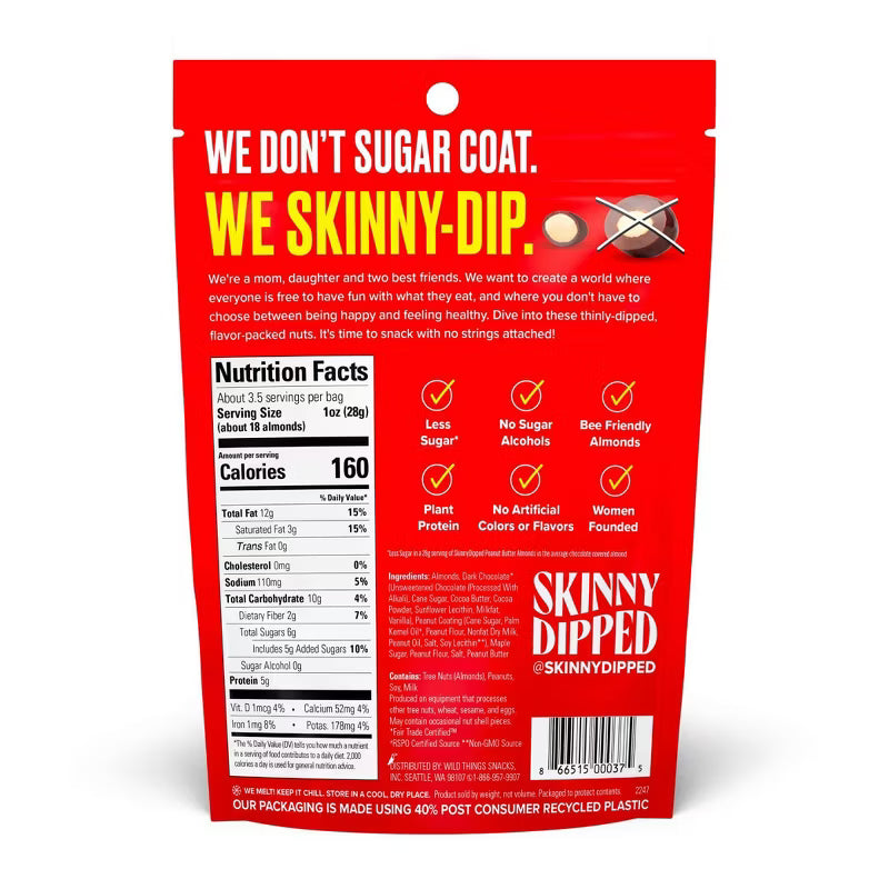 SkinnyDipped Almonds, 3.5 oz - Dark Chocolate Peanut Butter