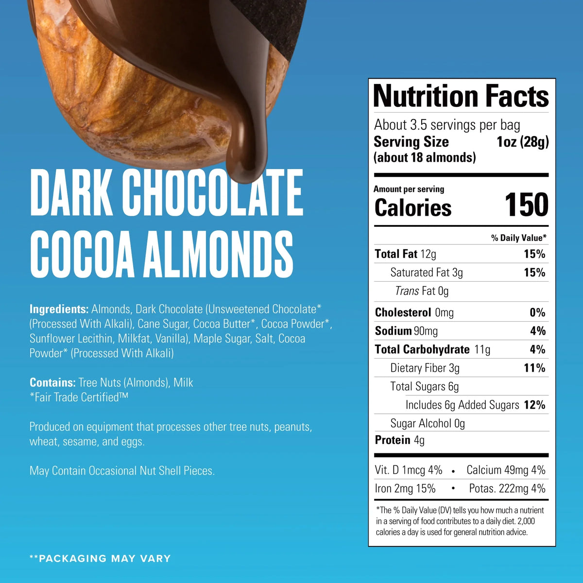 SkinnyDipped Almonds, 3.5 oz - Dark Chocolate Cocoa