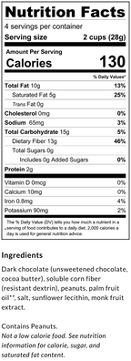 Package information for ChocZero Peanut Butter Cups, 4oz, Dark Chocolate