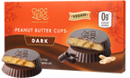 Front package of ChocZero Peanut Butter Cups, 4oz, Dark Chocolate