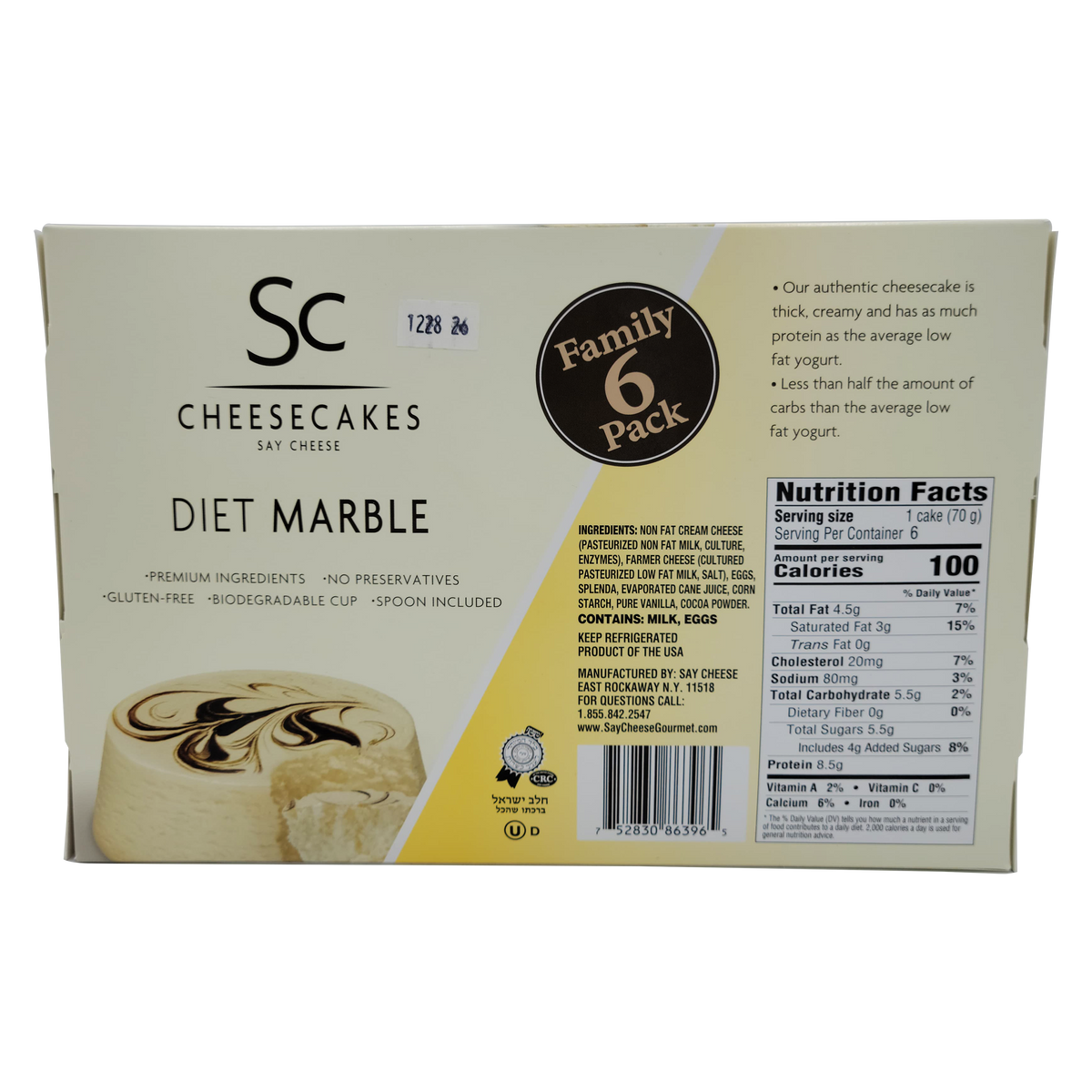 Say Cheese Mini Cheesecake Marble, 6 Pack