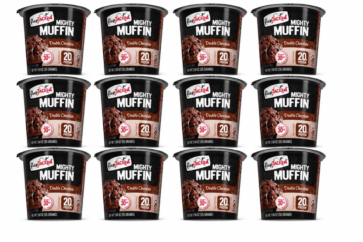 FlapJacked Mighty Muffins - Double Chocolate, 12-Pack