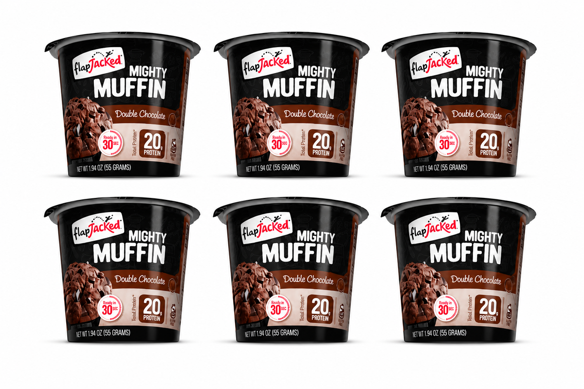 FlapJacked Mighty Muffins - Double Chocolate, 6-Pack