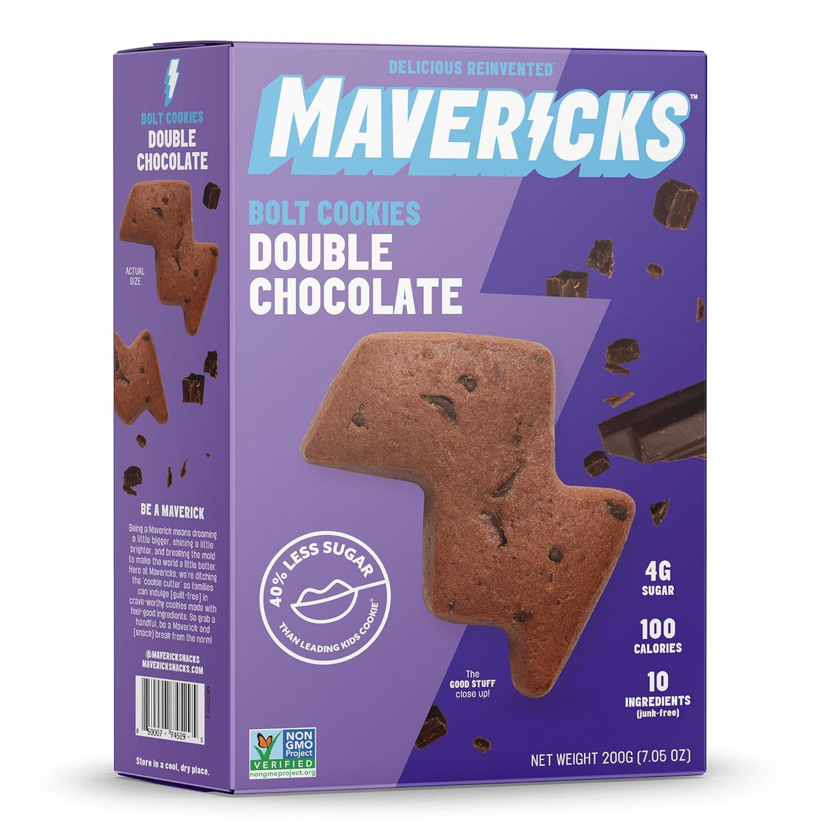 Mavericks Double Chocolate Bolt Cookies box front