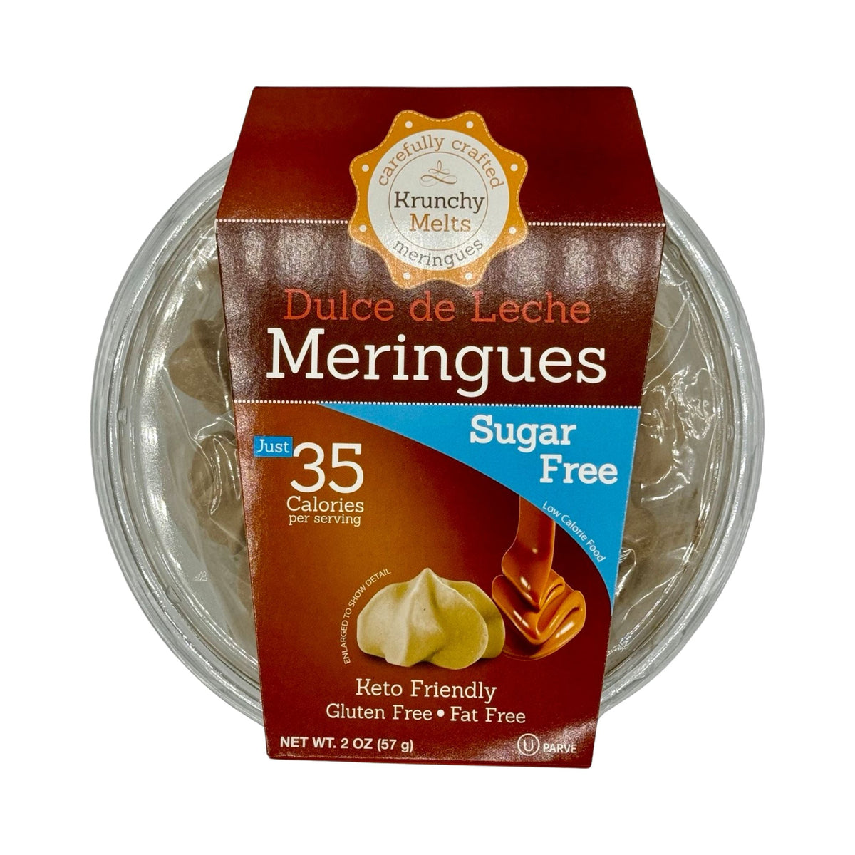 Krunchy Melts Sugar Free Meringues - Dulce de Leche 2 oz.