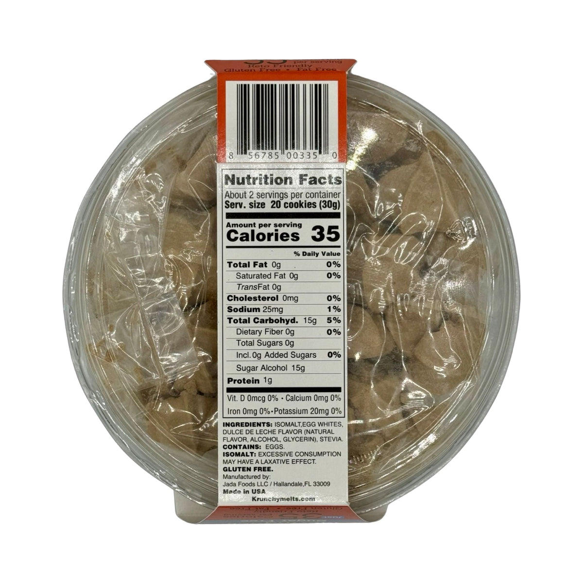Krunchy Melts Sugar Free Meringues - Dulce de Leche 2 oz.