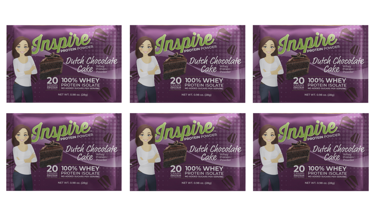 Inspire Dutch Chocolate Cake Protein Powder - One Serving, 6-Pack
