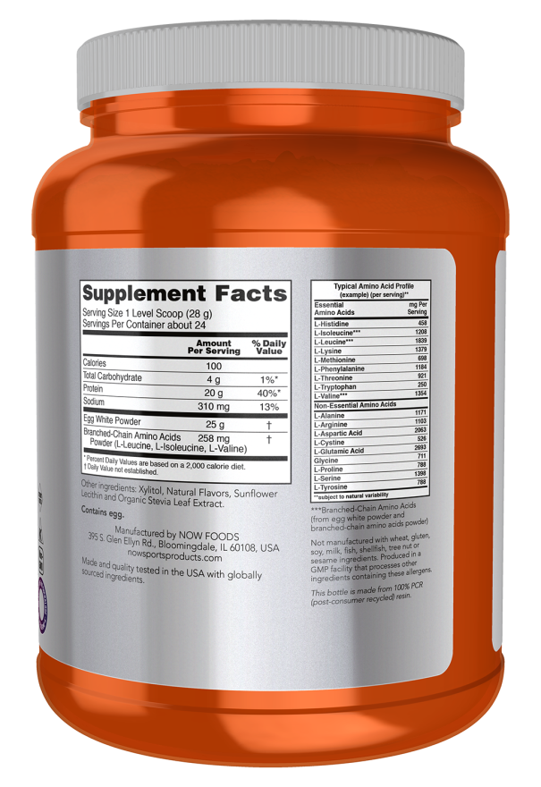 NOW Egg White Protein Powder - Creamy Vanilla