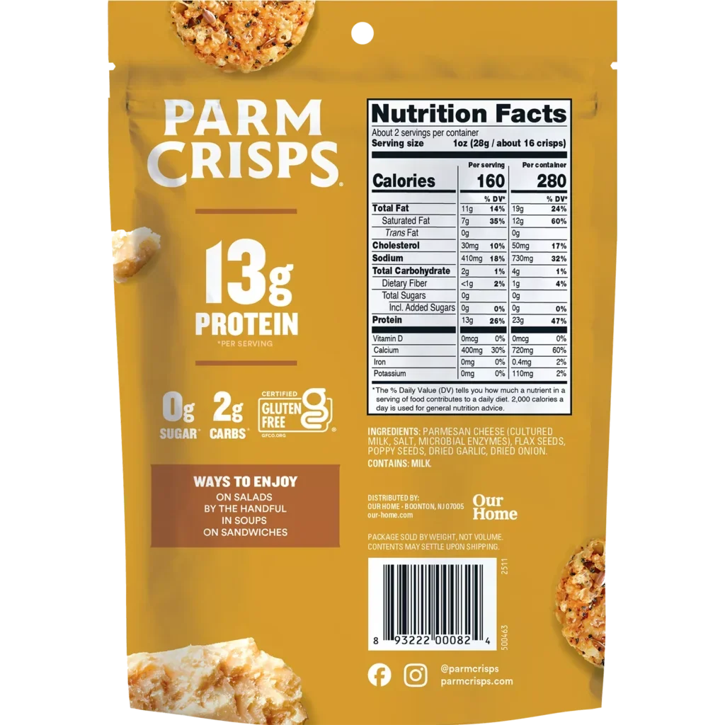 ParmCrisps Oven-Baked Parm Crisps - Bite-Sized Everything 1.75 oz (50g)