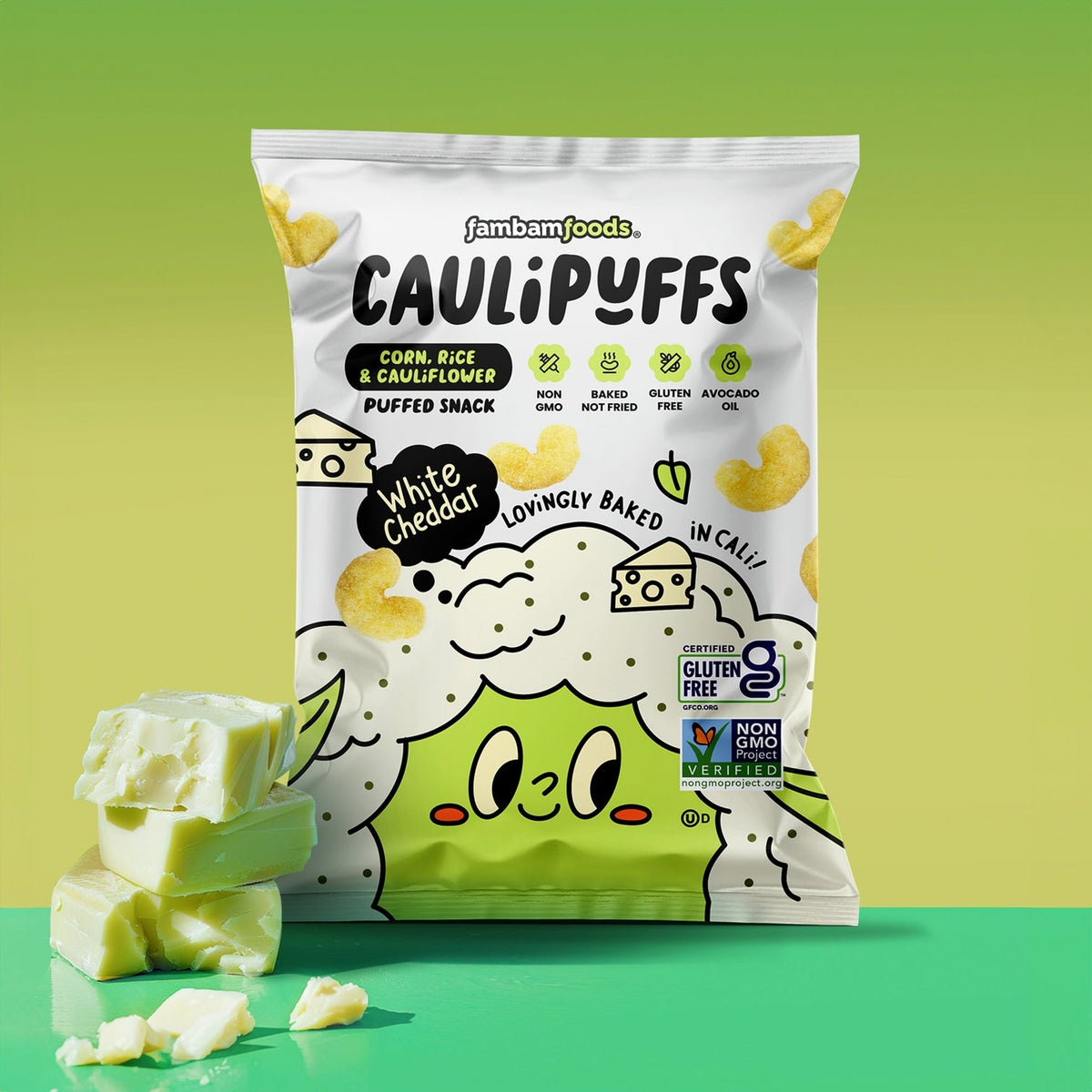 CauliPuffs Gluten Free Cauliflower Puffed Snacks - White Cheddar
