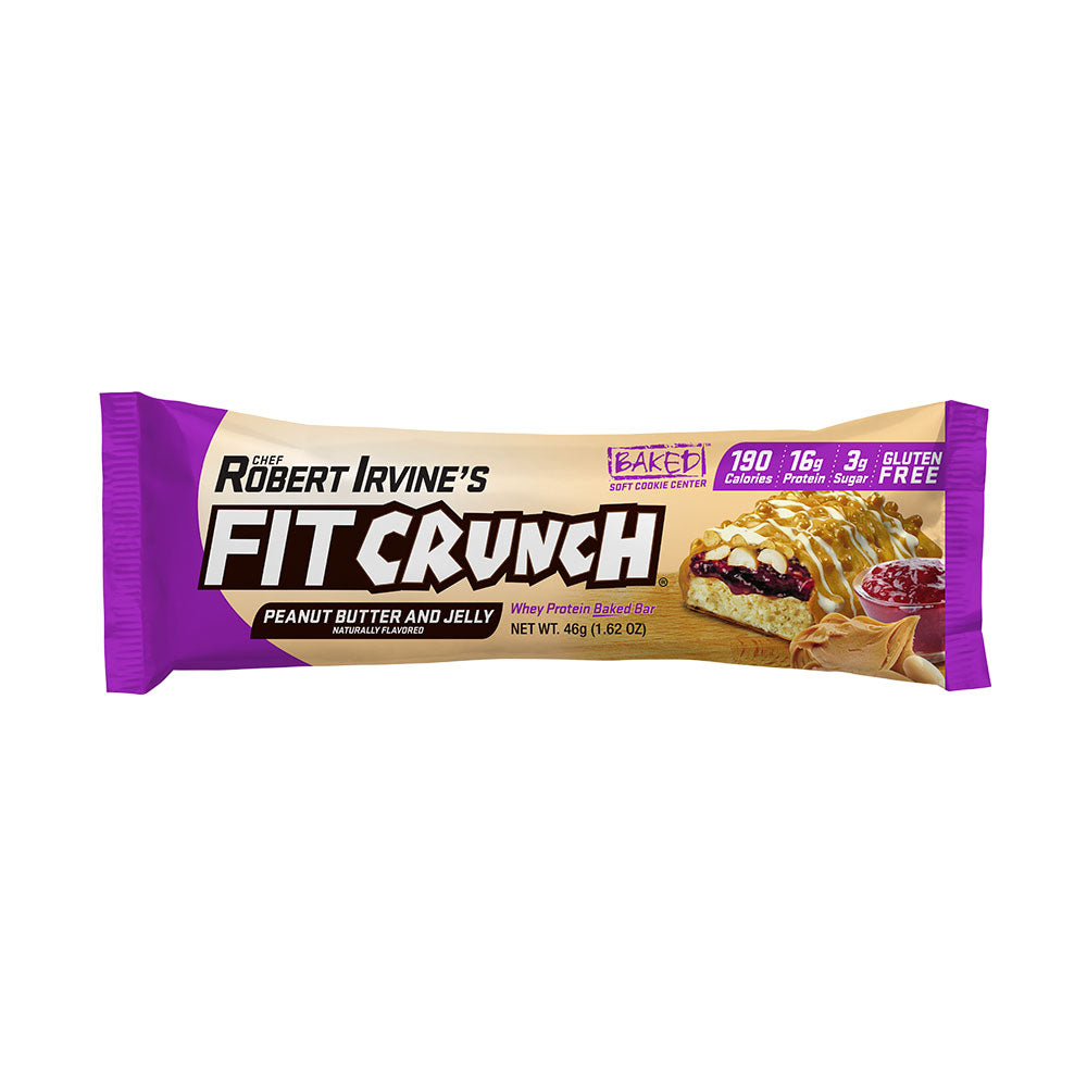 Robert Irvine's Fit Crunch Snack Size Whey Protein Baked Bar - Peanut Butter and Jelly