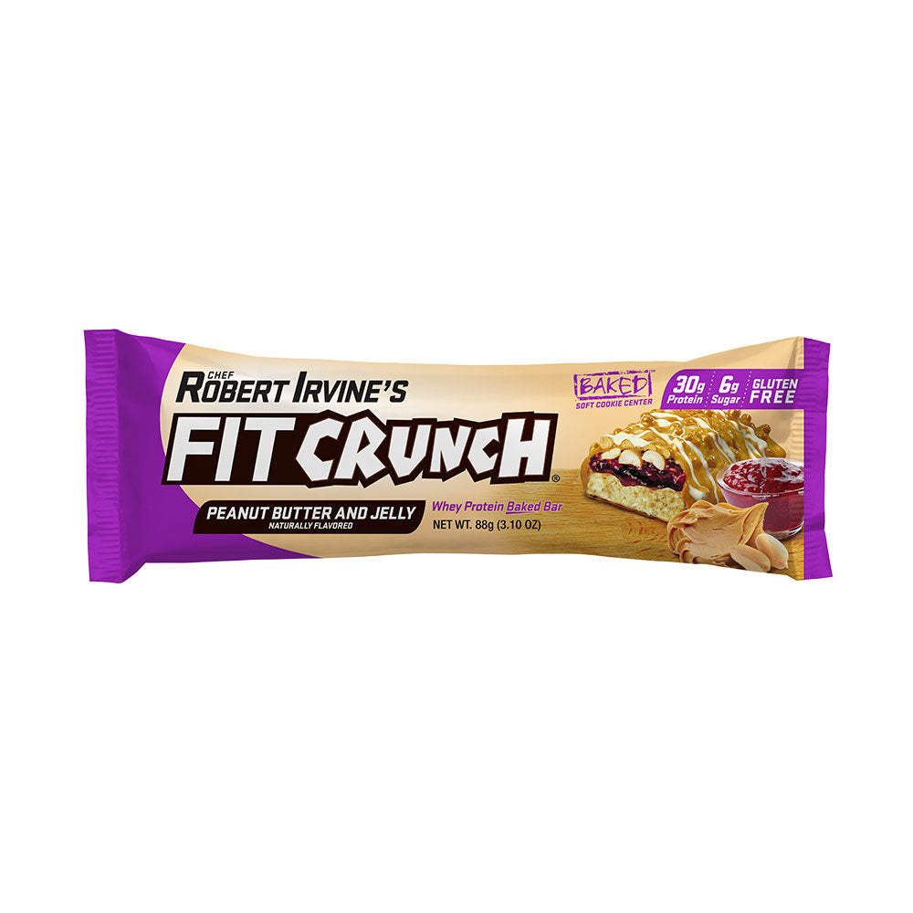 Robert Irvine's Fit Crunch Whey Protein Baked Bar - Peanut Butter and Jelly