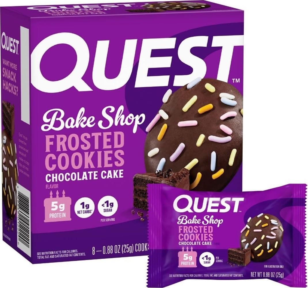 Quest Nutrition Bake Shop Frosted Cookies in Chocolate Cake, product image 6.