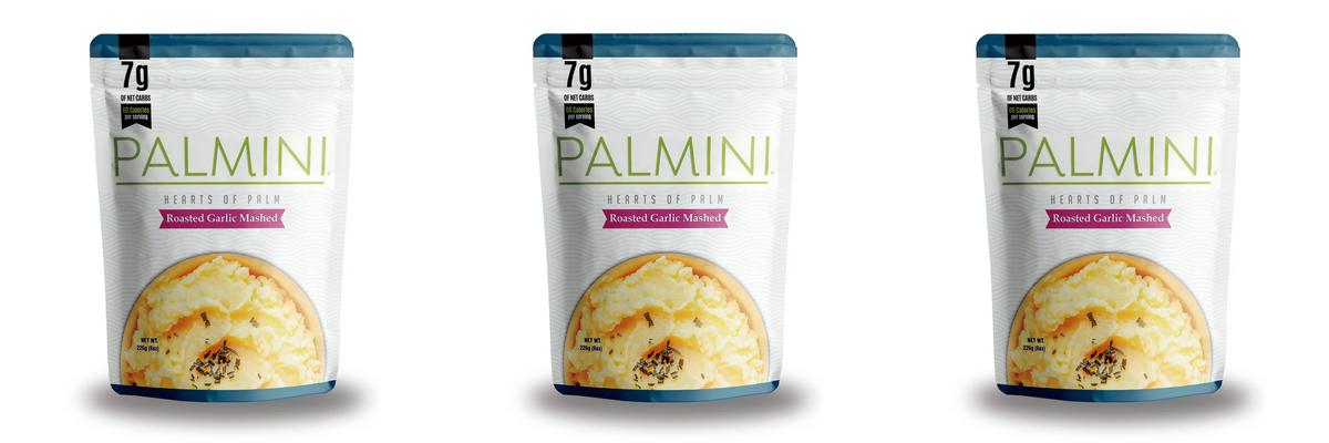 Palmini Low Carb Hearts Of Palm - Mashed - Roasted Garlic, 8oz 3-Pack