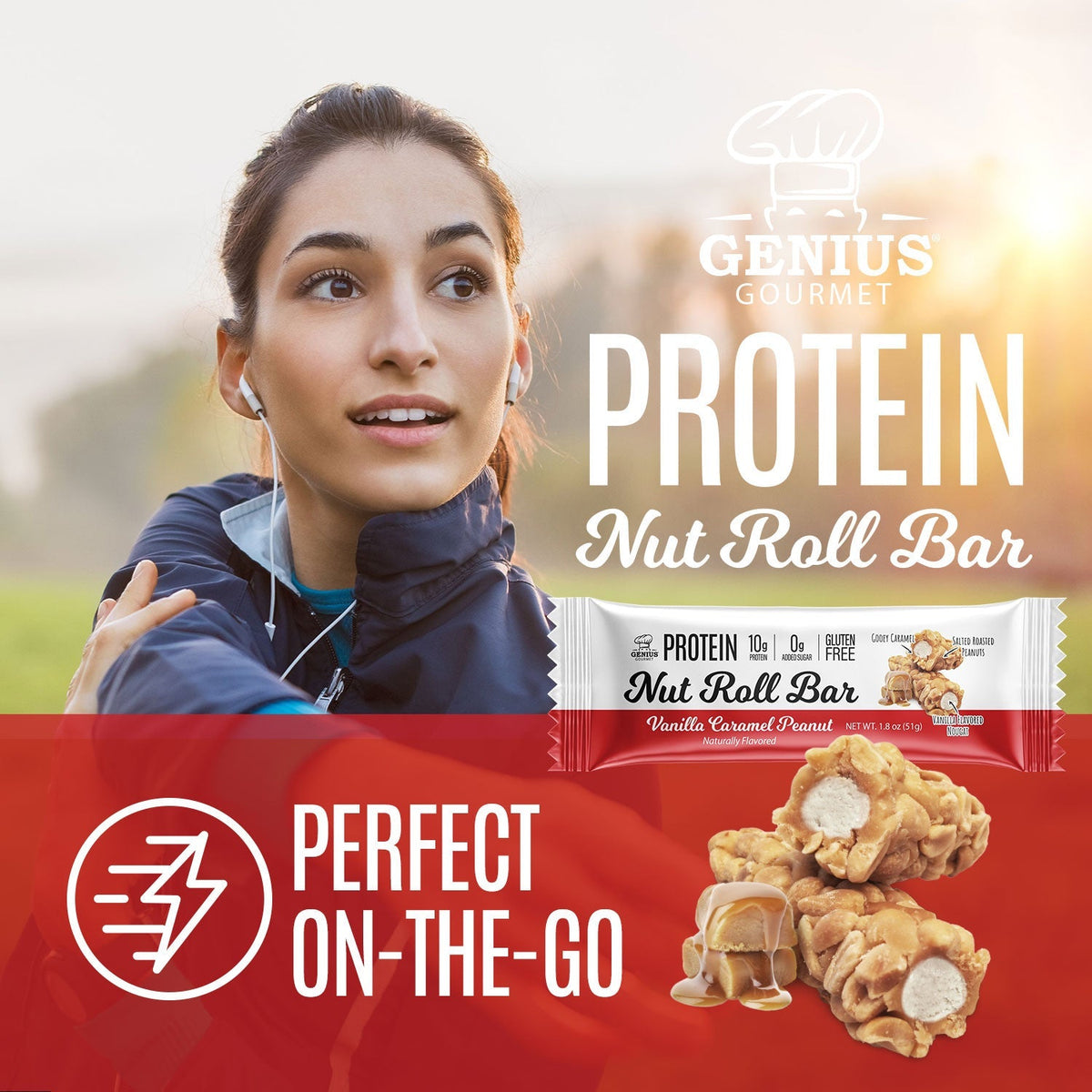 Genius Gourmet Protein Nut Roll Bar - Vanilla Caramel Peanut