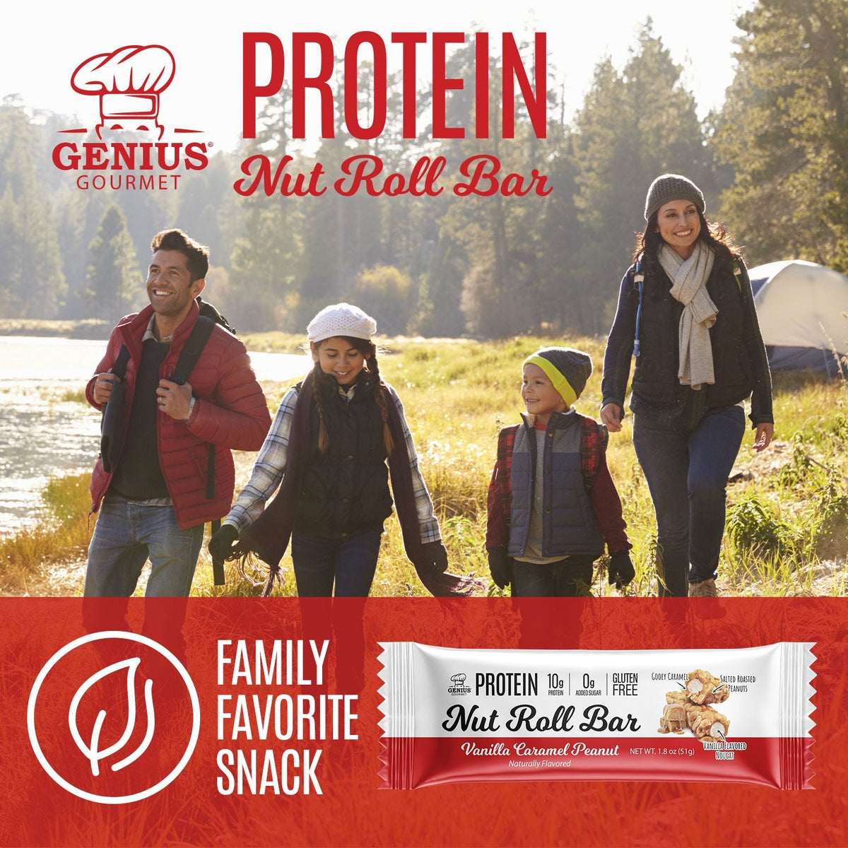 Genius Gourmet Protein Nut Roll Bar - Vanilla Caramel Peanut