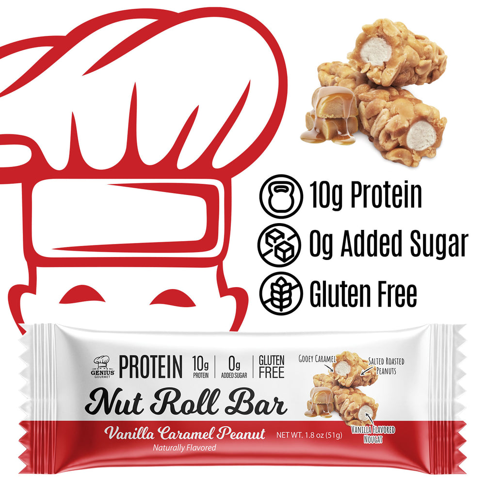 Genius Gourmet Protein Nut Roll Bar - Vanilla Caramel Peanut One Bar