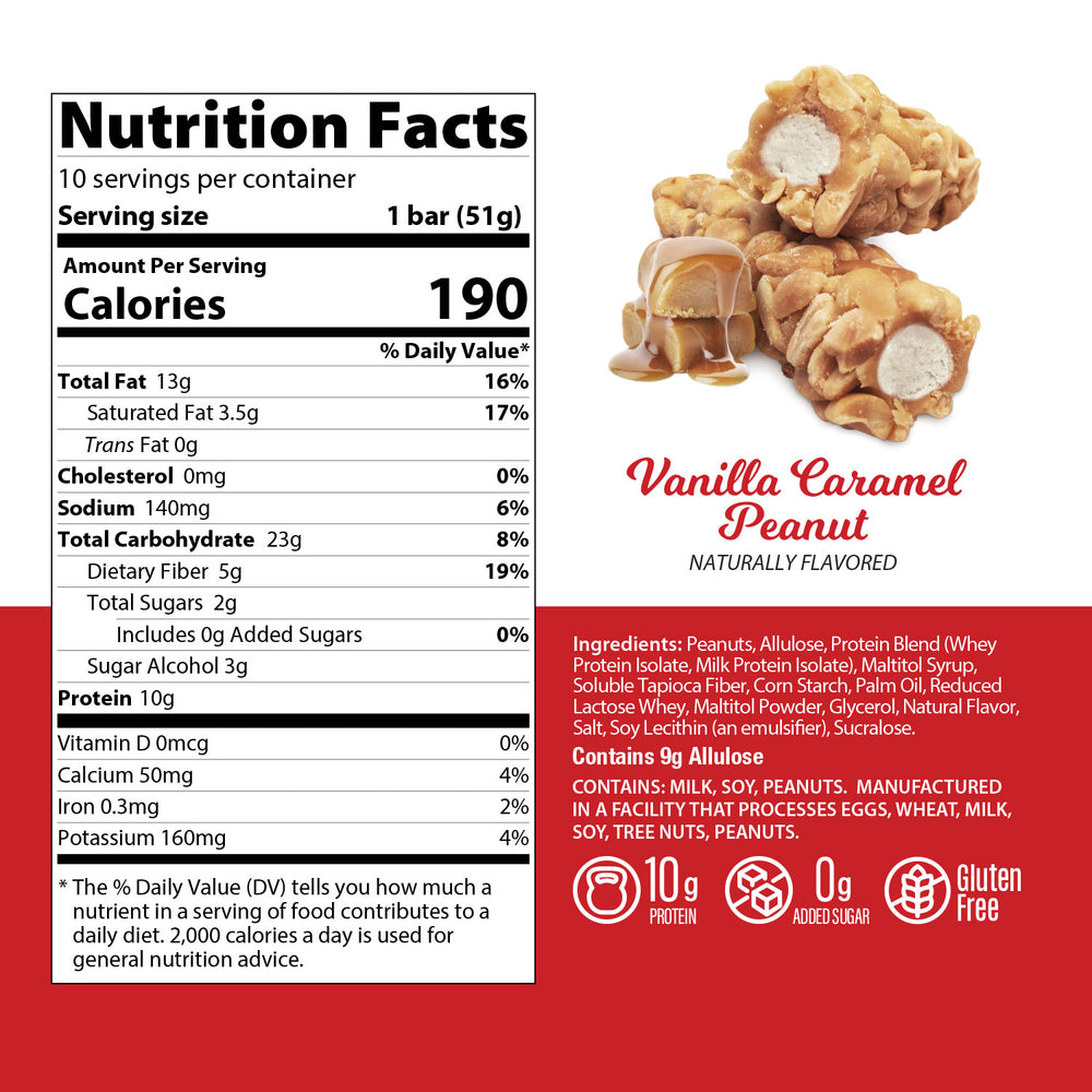 Genius Gourmet Protein Nut Roll Bar - Vanilla Caramel Peanut