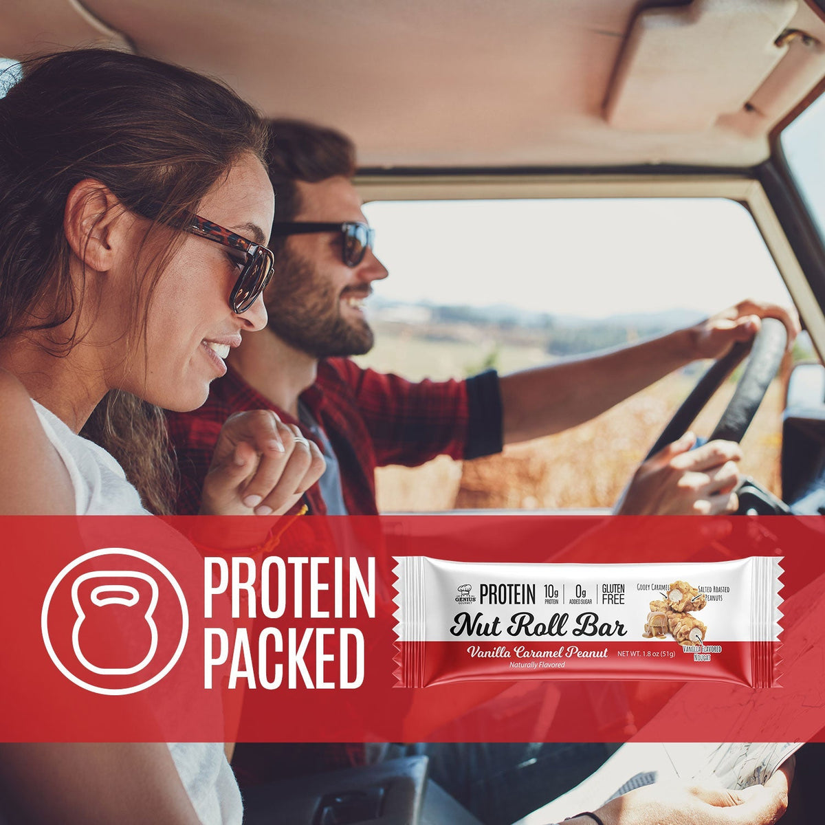 Genius Gourmet Protein Nut Roll Bar - Vanilla Caramel Peanut