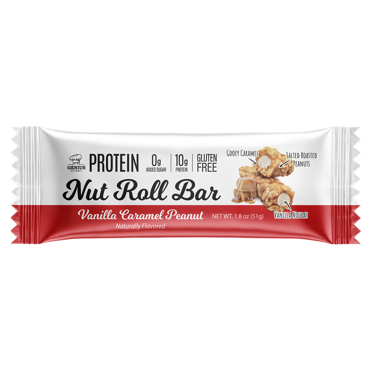 Genius Gourmet Protein Nut Roll Bar - Vanilla Caramel Peanut One Bar