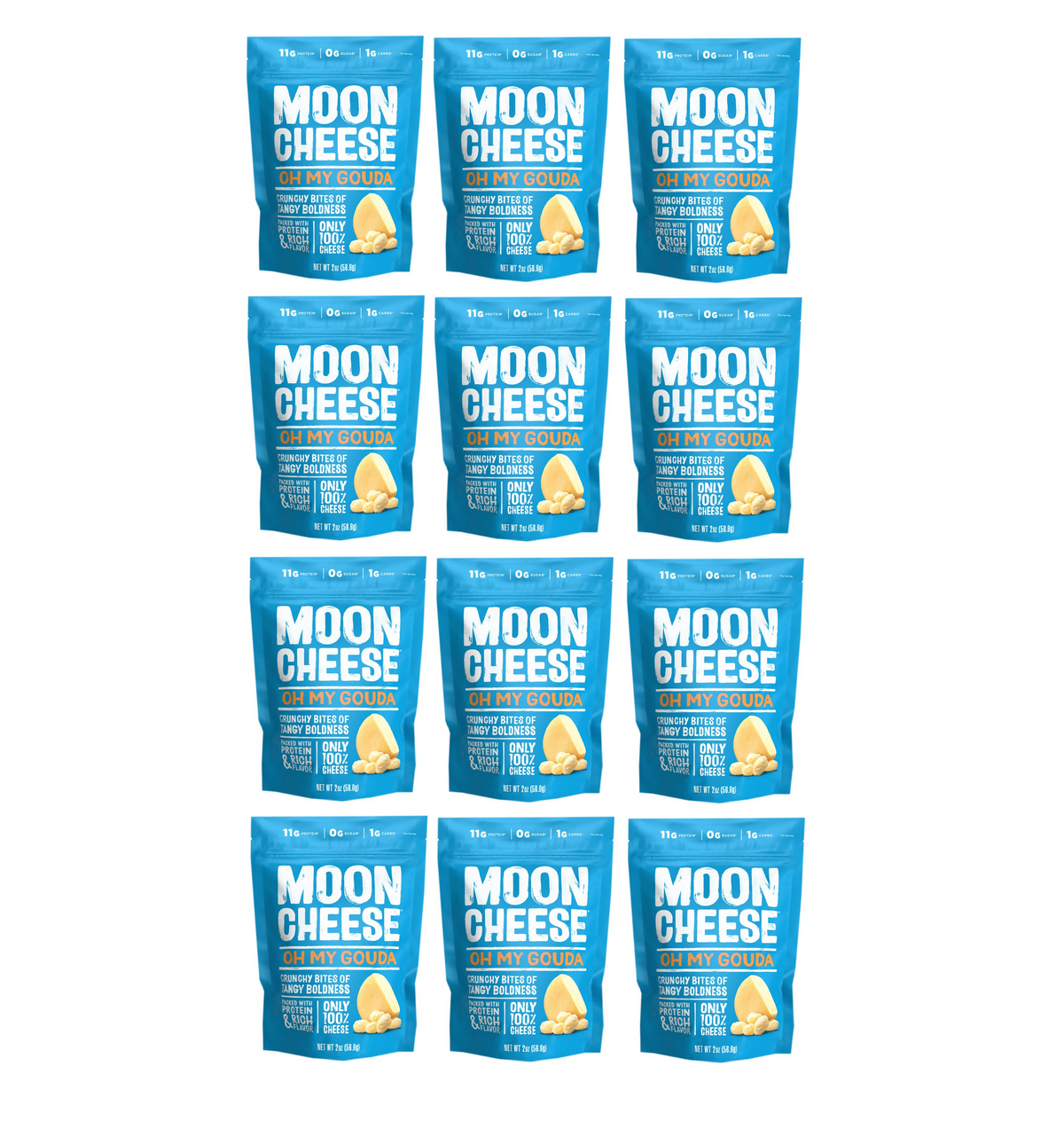 Moon Cheese Snacks - Oh My Gouda 12 Bags