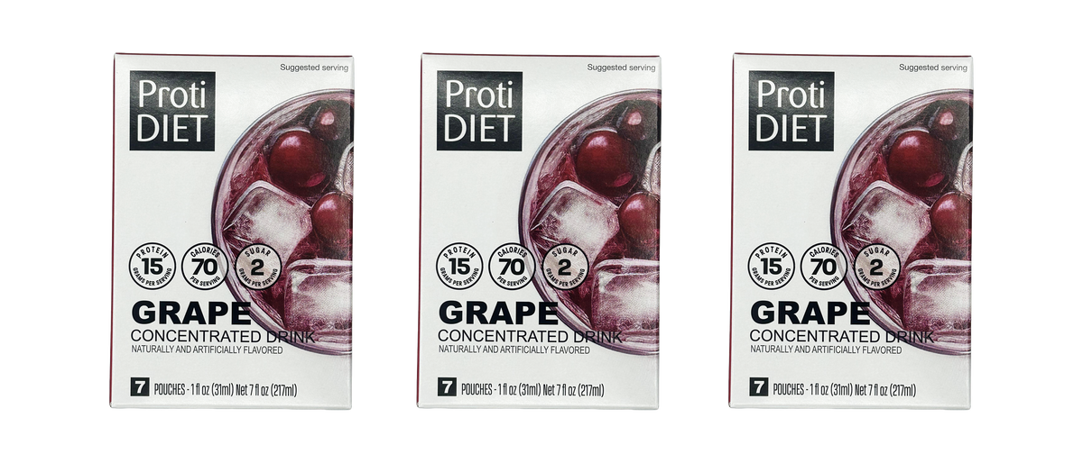 Proti Diet Concentrated Drink Mix, Grape, 7 Pouches - 3-Pack