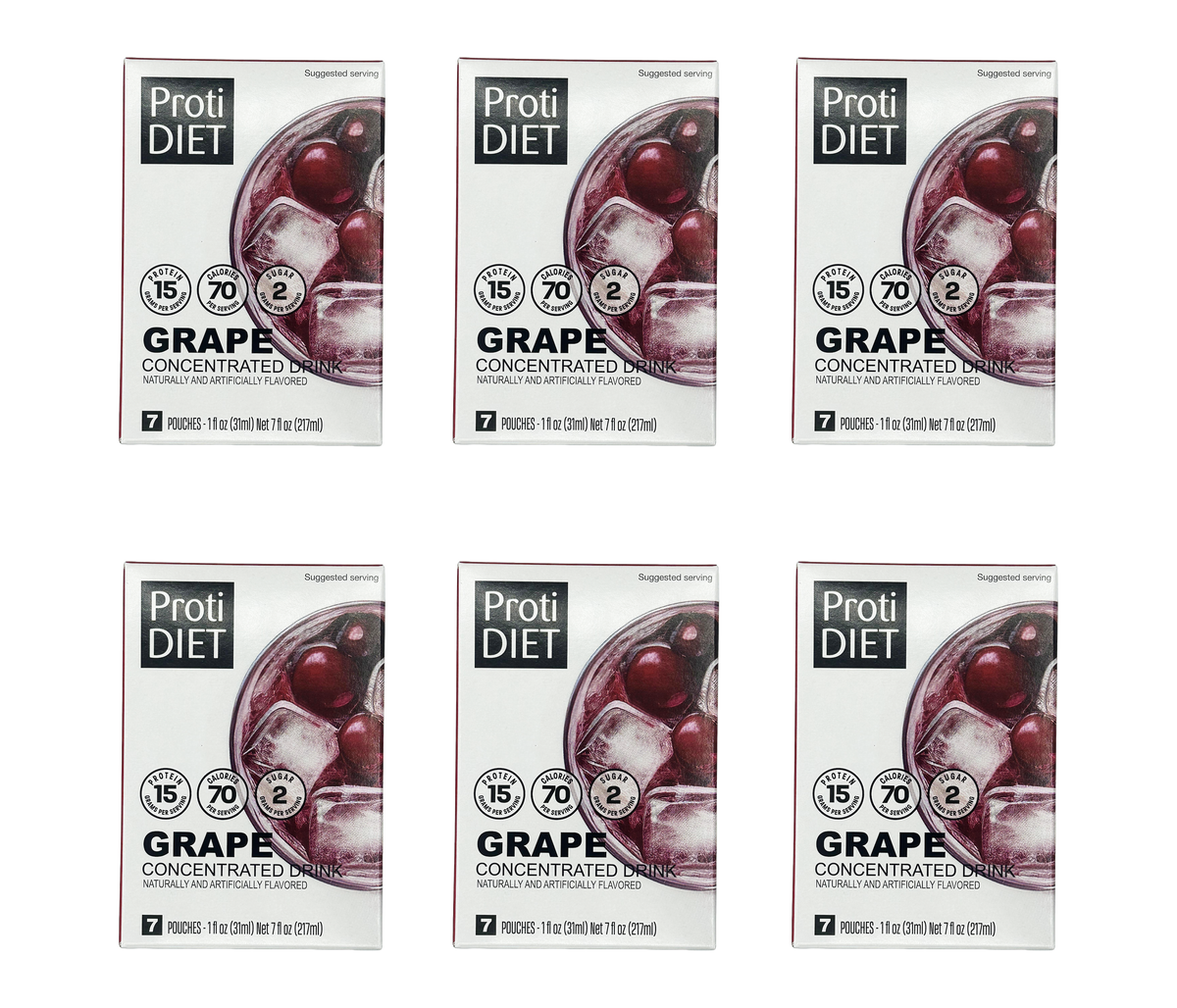 Proti Diet Concentrated Drink Mix, Grape, 7 Pouches - 6-Pack