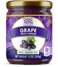 ChocZero No Sugar Added Keto Fruit Spreads, 12 oz, Grape.