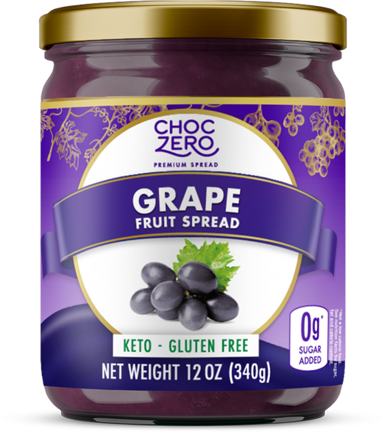 ChocZero No Sugar Added Keto Fruit Spreads, 12 oz, Grape.