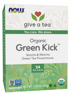 NOW Green Kick, Sencha and Matcha Green Tea Bags 24 tea bags product package