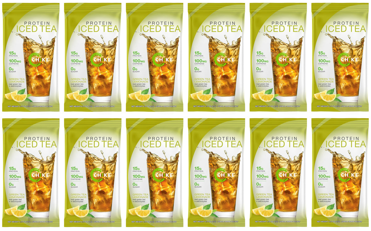 Twelve Chike Green Tea Lemonade protein iced tea packets