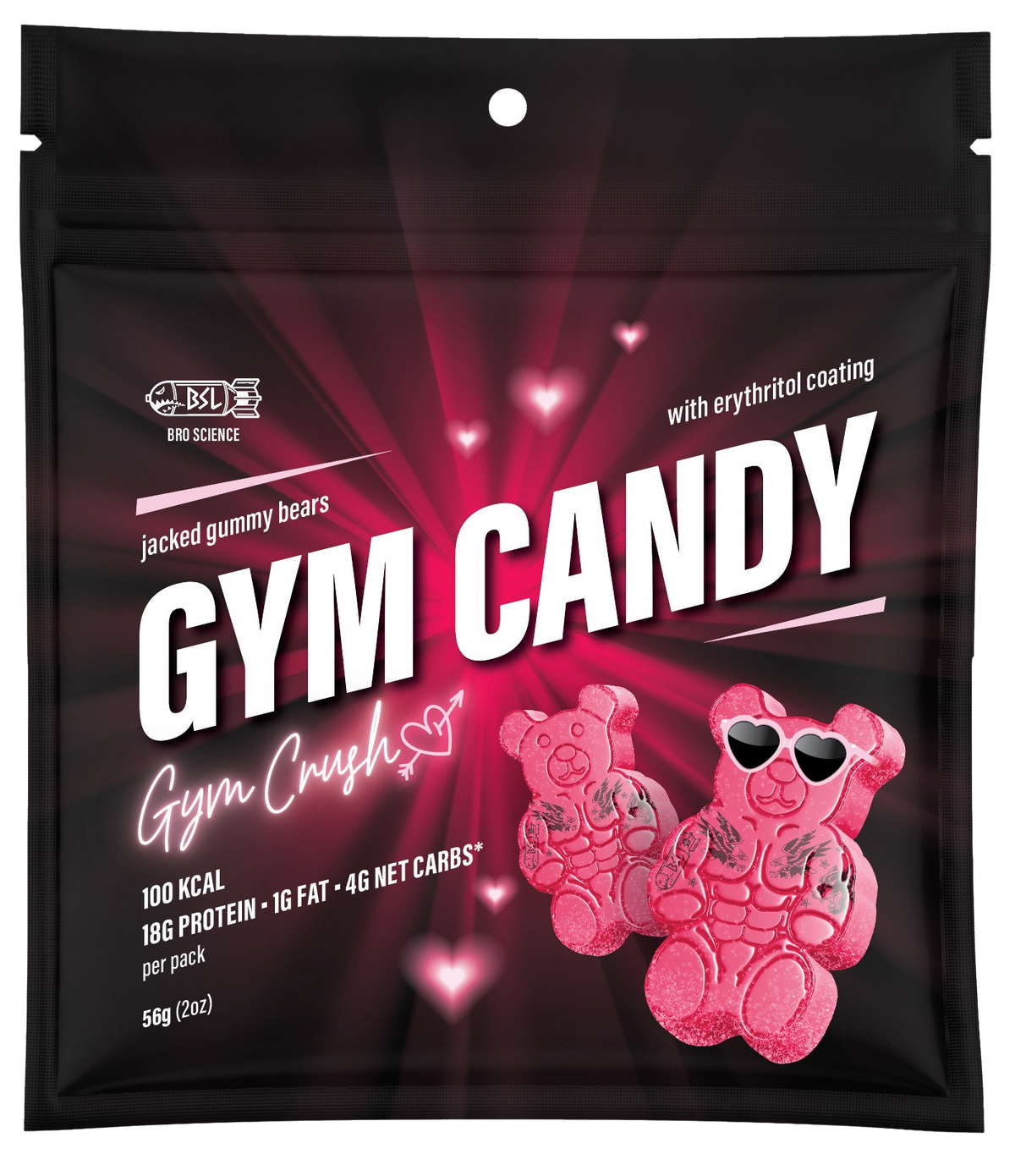 Gain Gummies Gym Candy - Protein Gummy Bears, 2oz - Gym Crush