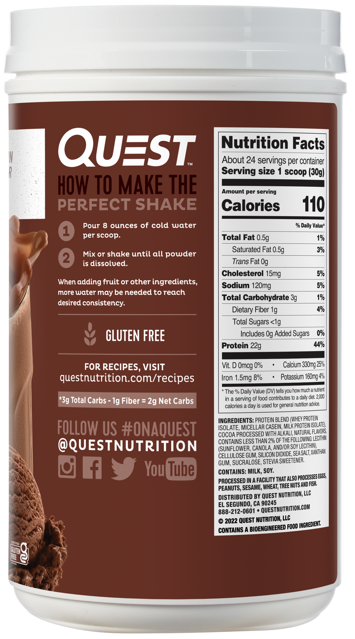 Quest Nutrition Protein Powder in Chocolate Milkshake #Size_1.6 lb., product image 2.