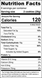 Nutrition facts for ChocZero Wafer Cookies, 8 oz, Hazelnut