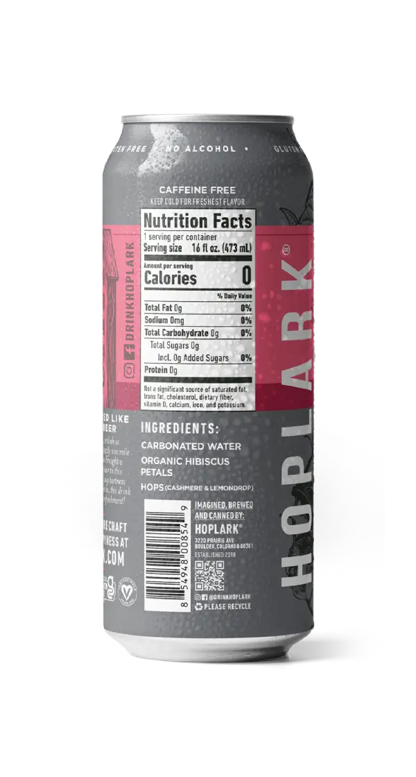 Hoplark Sparkling HopTea, 16 fl oz - The Mile-High-Biscus One (CLEARANCE: Best by August 19, 2026)