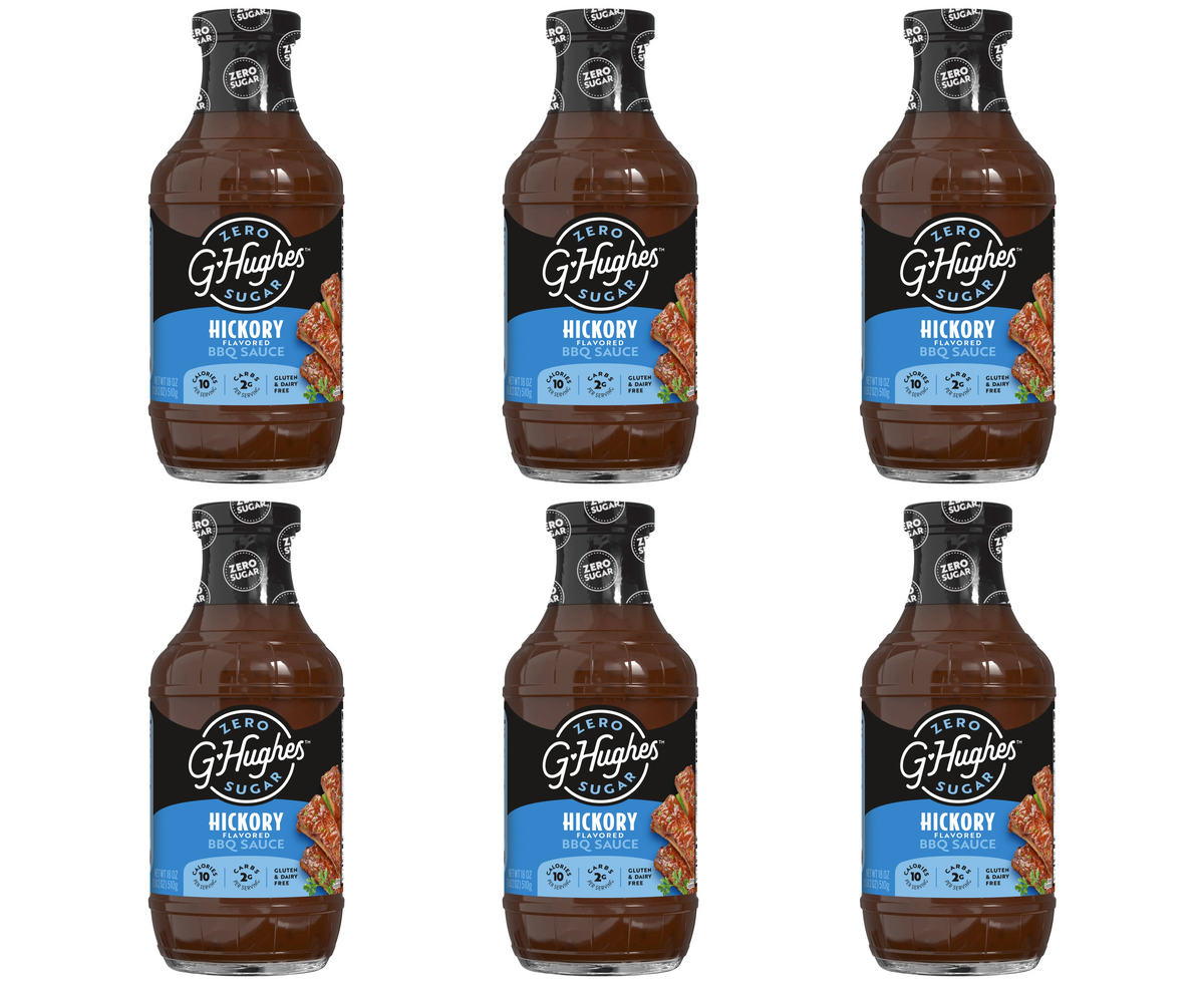 G Hughes' Smokehouse Sugar-Free BBQ Sauce - Hickory Flavored (18 oz) - 6 Bottles