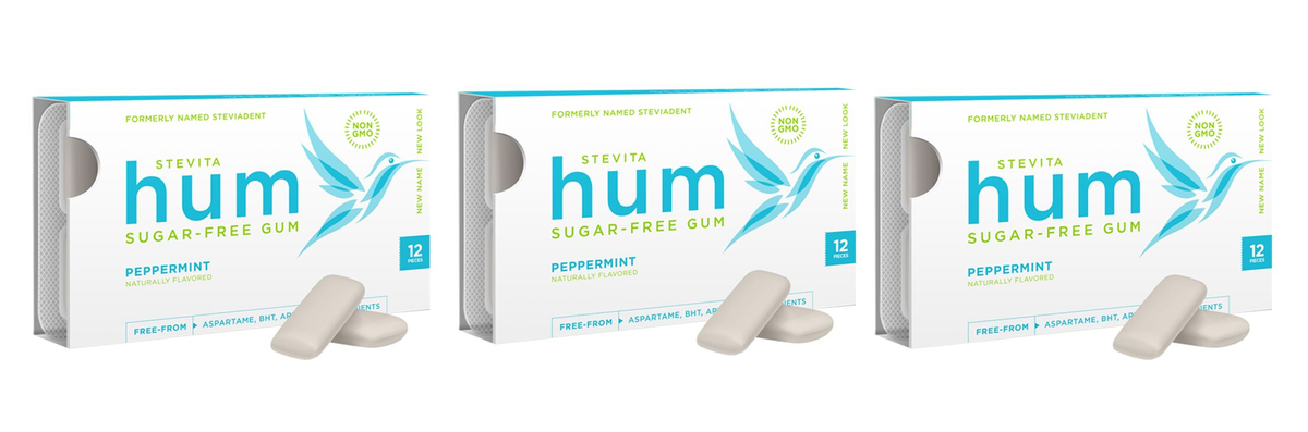Stevita Hum Sugar Free Gum - Peppermint 3-Pack